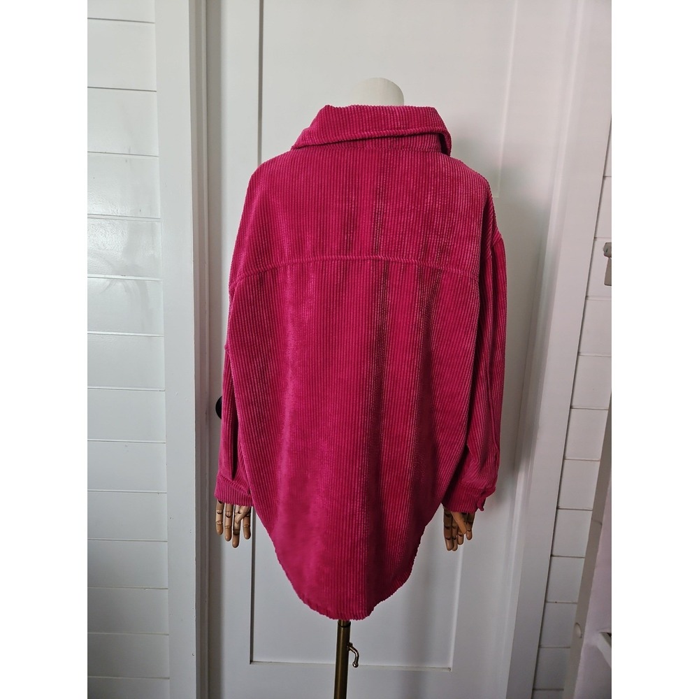 Wild Fable Corduroy Shacket Womens Large‎ L Pink Button Down Jacket Ribbed Y2K - Picture 2 of 12